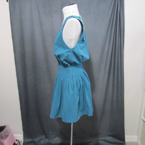 Ramy Brook Blue Adena Mini Dress Womens Size S Cotton Poplin Sample New FLAW - Picture 6 of 14